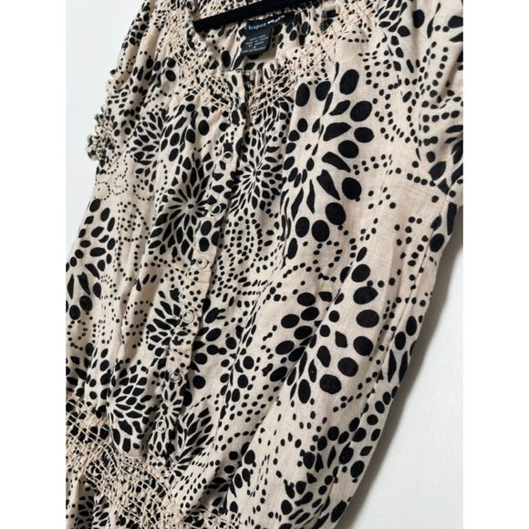 Saint Tropez West 100% Linen Floral Blouse Top Size Small Y2k Neutral G42 - Picture 9 of 11